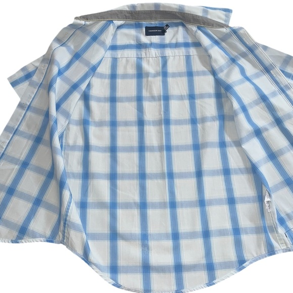 Calvin Klein Jeans Blue and White Button Down Shirt Boys M - Picture 3 of 6
